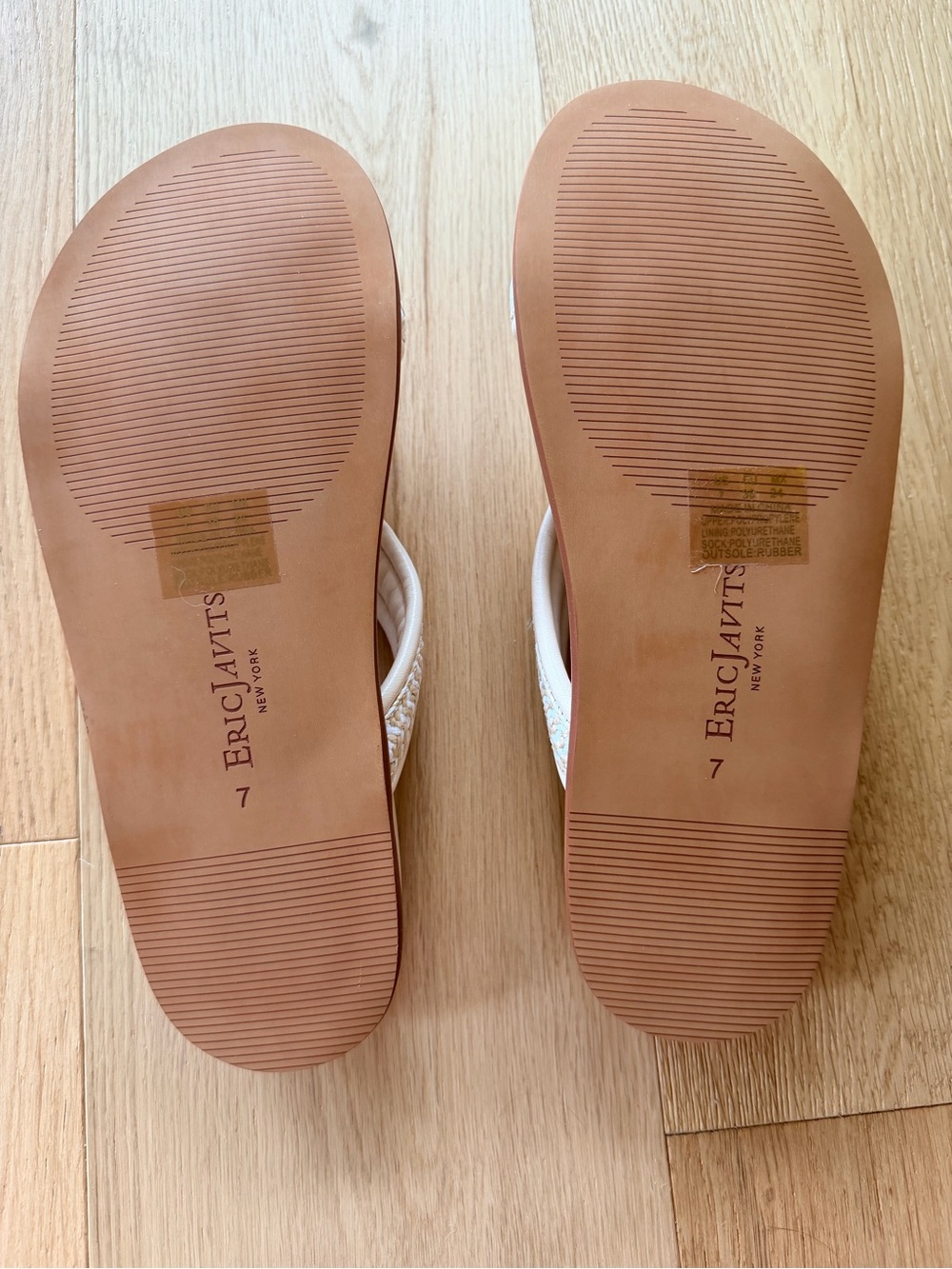 Eric Javits Notti Raffia Padded Footbed Slide White NIB - Picture 5 of 6